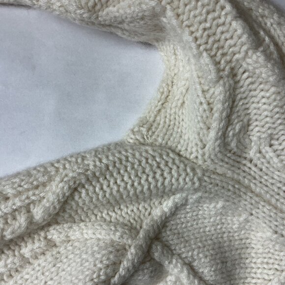 Nili Lotan Lela Ivory 100% Cashmere Cropped Cable Knit Turtleneck Sweater S - Picture 7 of 7